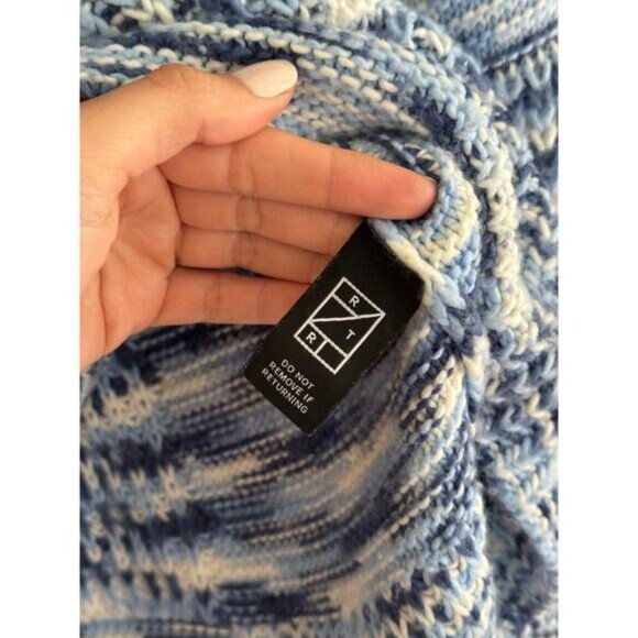 STAUD Benny Dusk Blue Striped Turtleneck Sweater Size Small - Picture 8 of 9